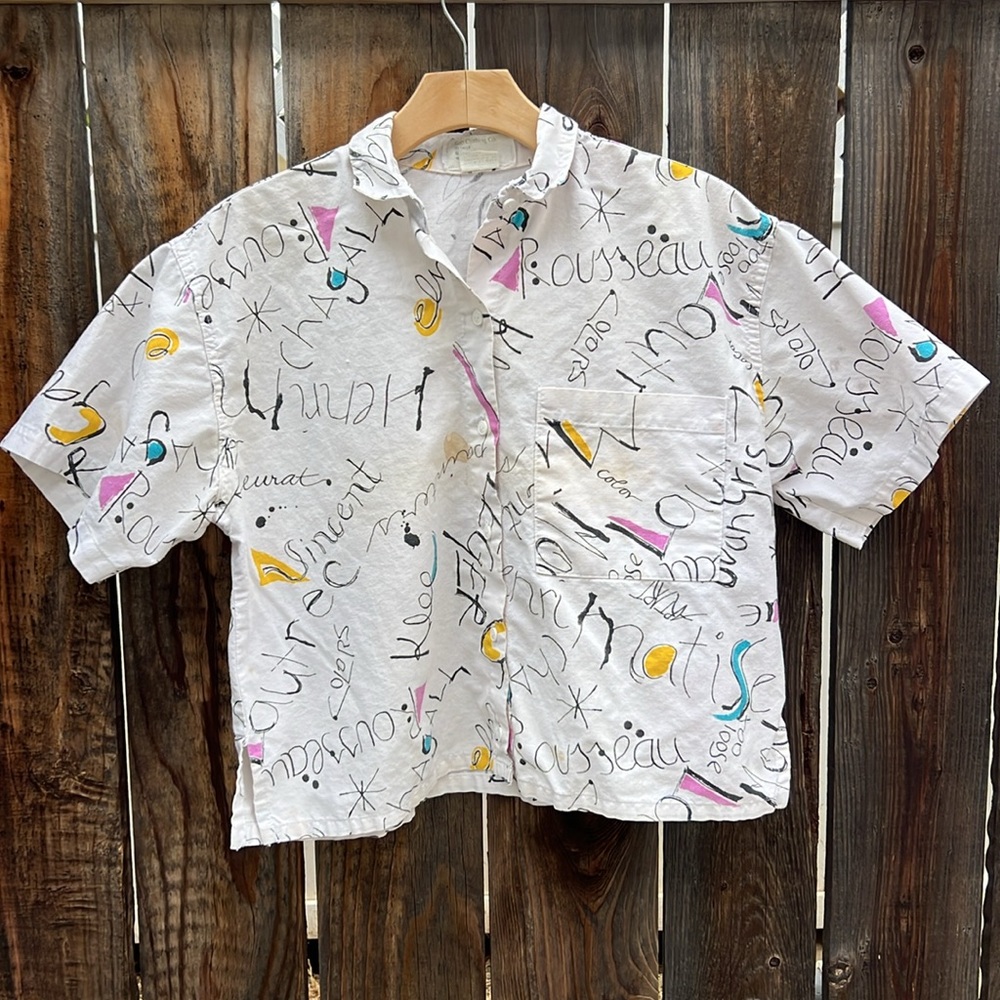 Gap Clothing vintage and rare button down crop top.size Small